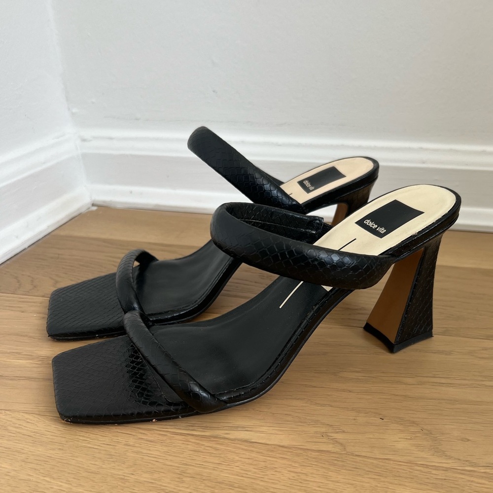 Dolce Vita Novah Heels Black Embossed Stella - Picture 3 of 6